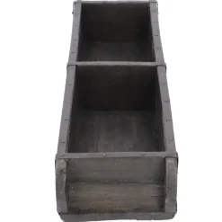 Holzschale Rustik, Doppel, Schwarz, 57 Cm