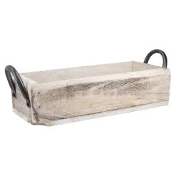 Holz-Schale Rustik, Griff, 32 Cm