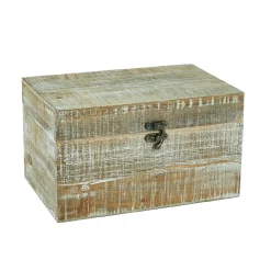 Holztruhe Natur, Weiß-gewischt, 23 X 15 X 13 Cm