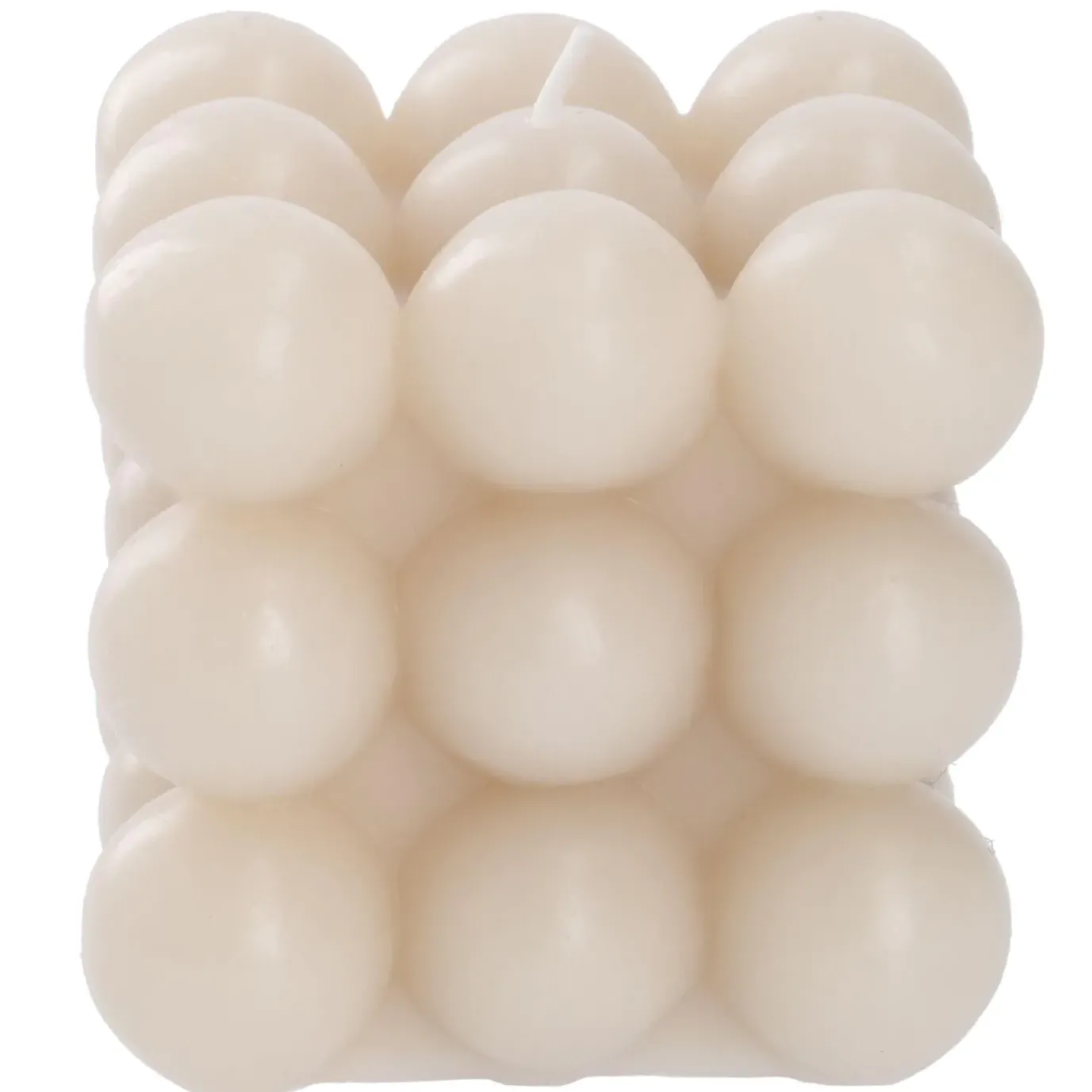 Kerze Bubbles, Eckig, Beige, 8 X 8 X 8 Cm