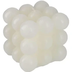 Kerze Bubbles, Eckig, Wollweiß, 8 X 8 X 8 Cm