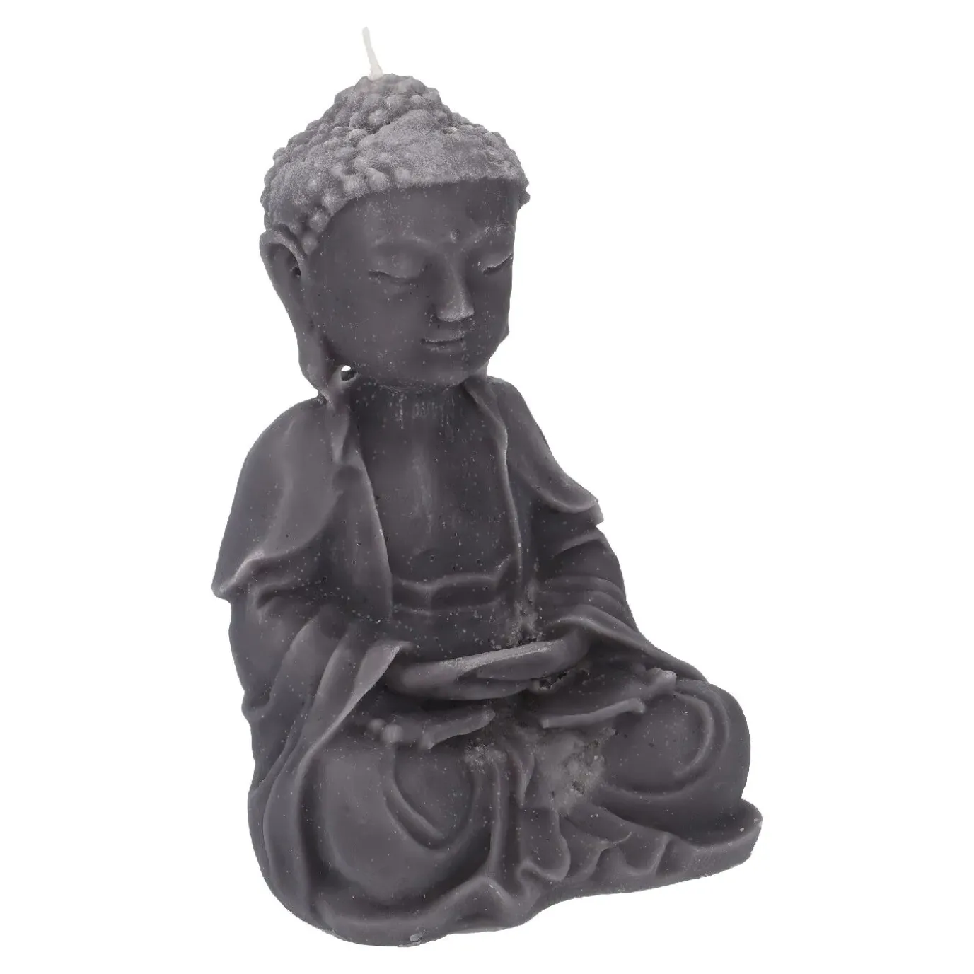 Kerze Buddha, Dunkelgrau, 23 Cm