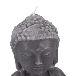 Kerze Buddha, Dunkelgrau, 23 Cm