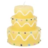 Kerze Geburtstag, Tortenform, Gelb, 6 X 7 Cm