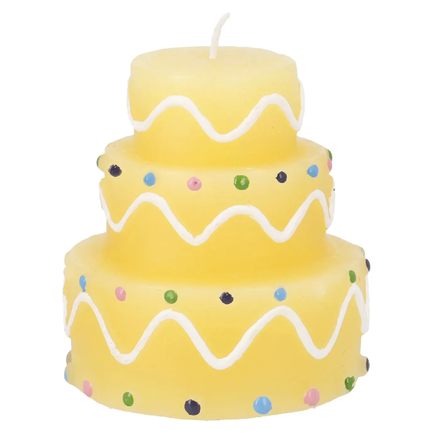 Kerze Geburtstag, Tortenform, Gelb, 6 X 7 Cm