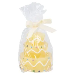 Kerze Geburtstag, Tortenform, Gelb, 6 X 7 Cm