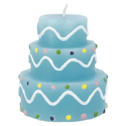 Kerze Geburtstag, Tortenform, Hellblau, 6 X 7 Cm