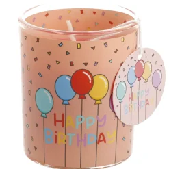 Kerze Im Glas, Geburtstag, Lachs, 6 X 7 Cm