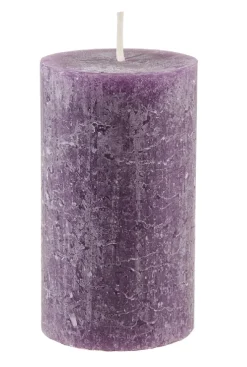 Kerze Rustik, Lara, Aubergine, 12 Cm