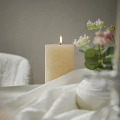 Kerze Rustik, Lara, Sand, 12 Cm