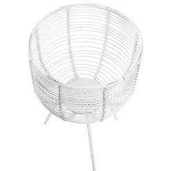 Kerzenhalter Drahtkorb, Weiß, 17 Cm