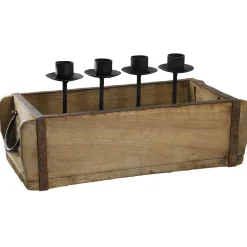 Kerzenhalter Holzschale, Rustik, 30 Cm