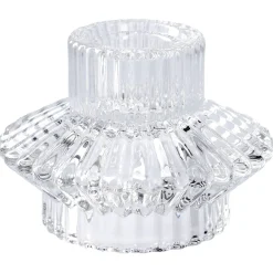 Kerzenhalter Relief, Stabkerze/Teelicht, Klar, 8 X 5.5 Cm