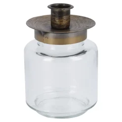 Kerzenständer Stabkerze/Bronze, Klar/bronze, 13 Cm