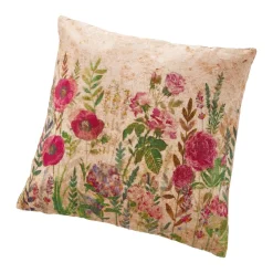 Kissen Blumen, Beige/rot, 60 Cm