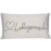Kissen Lieblingsmensch, Creme, 50 X 30 Cm