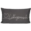 Kissen Lieblingsmensch, Grau, 50 X 30 Cm