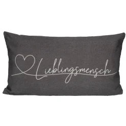 Kissen Lieblingsmensch, Grau, 50 X 30 Cm