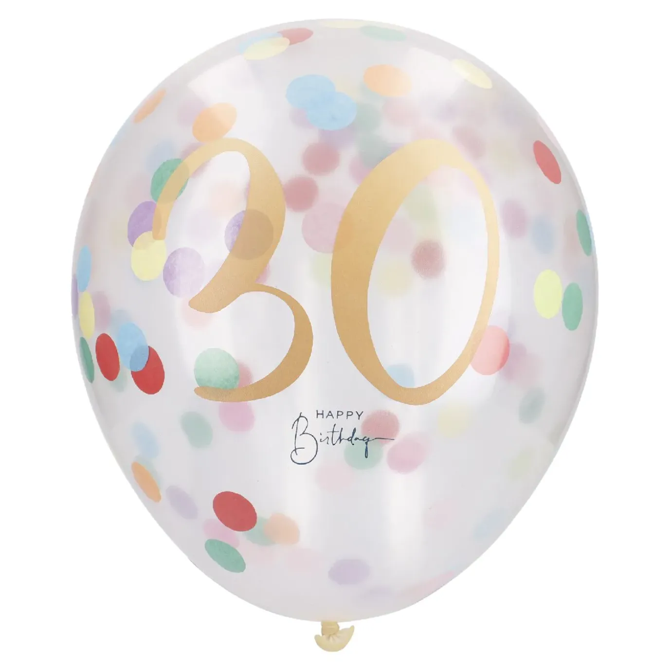 Konfetti-Ballon Geburtstag, 30, 6 Stück