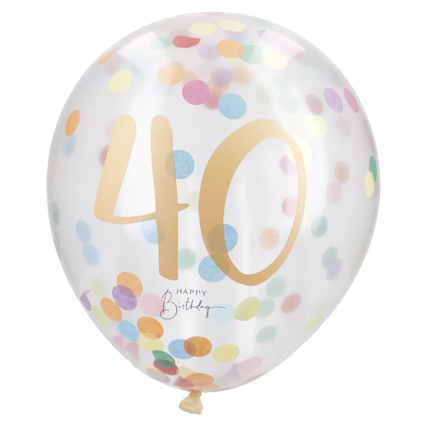 Konfetti-Ballon Geburtstag, 40, 6 Stück