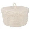 Korb Mit Deckel, Weiß, 24 X 15 Cm
