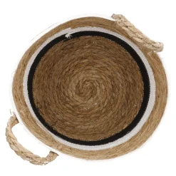 Korb Wasserhyazinthe, Schwarz/weiß/natur, 26 X 26 Cm