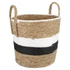 Korb Wasserhyazinthe, Schwarz/weiß/natur, 30 X 29 Cm