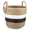 Korb Wasserhyazinthe, Schwarz/weiß/natur, 34 X 33 Cm