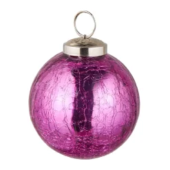 Kugel Craquele, Glatt/pink, 7.5 Cm