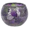 Kugel-Windlicht Mosaik, Lila/grün, 10 X 8 Cm