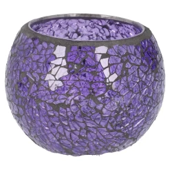 Kugel-Windlicht Mosaik, Lila, 10 X 8 Cm