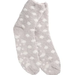 Kuschelsocken Anti-Rutsch, Punkte/flieder