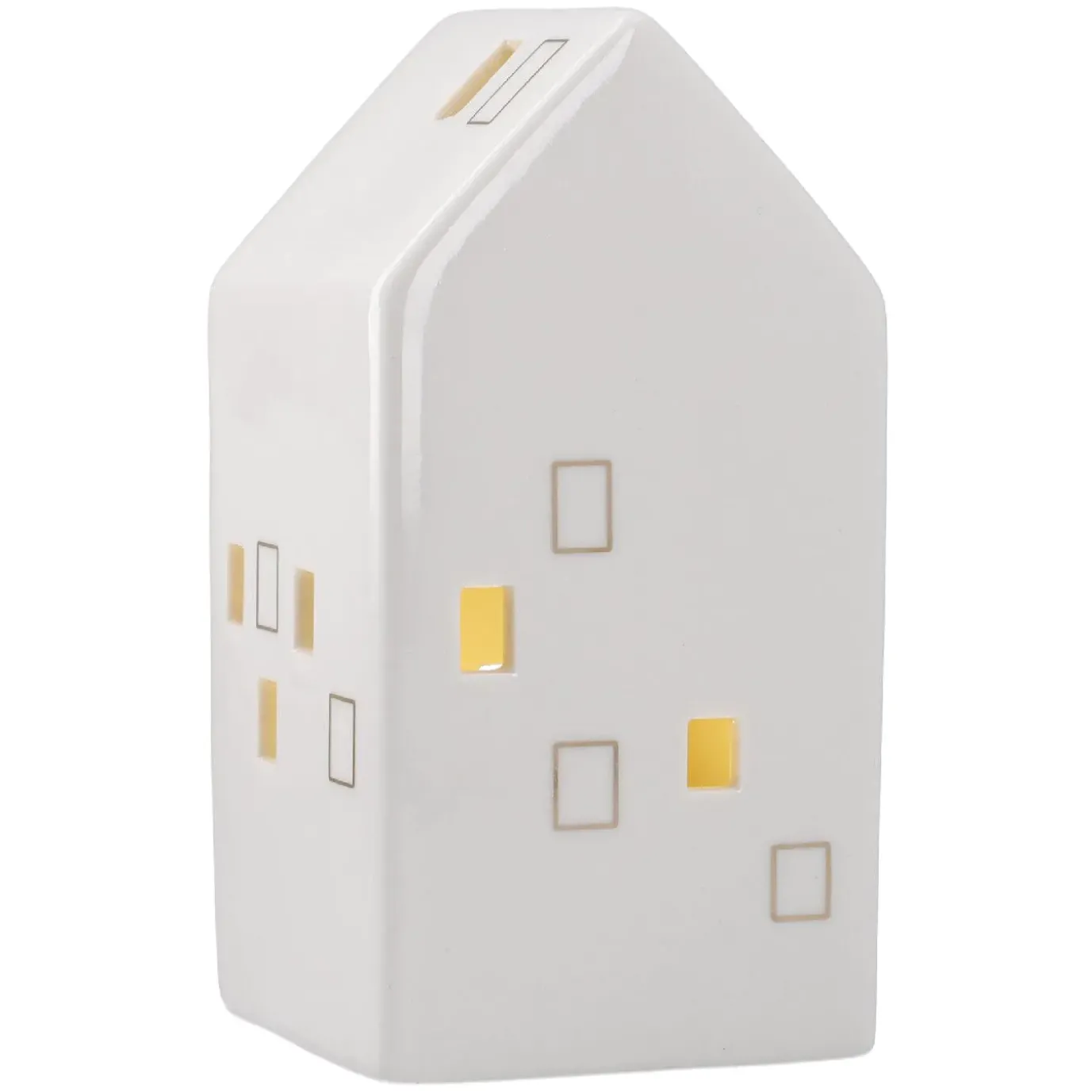 LED-Haus Mit Goldenen Fensterrahmen, 13.5 Cm