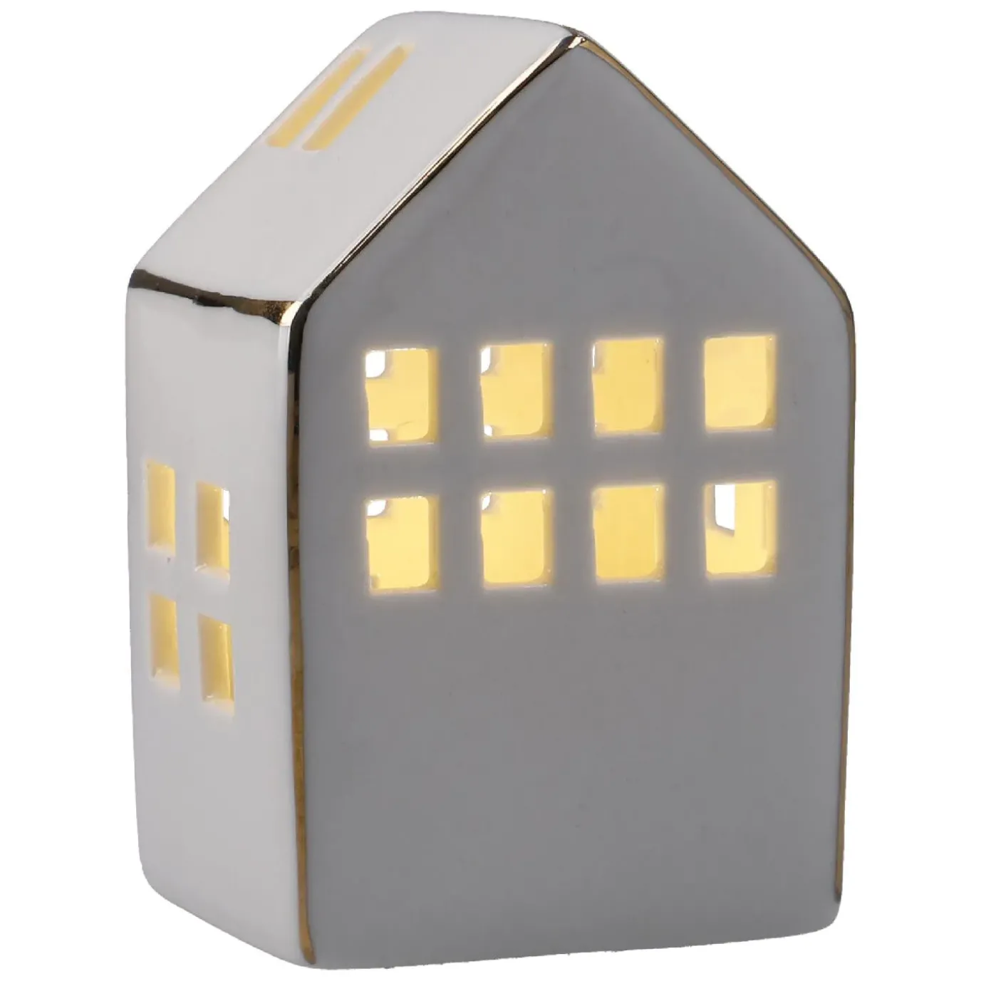 LED-Haus Mit Goldrand, 9.5 Cm