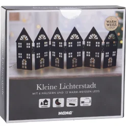 LED-Häuser, Klappbar, Schwarz