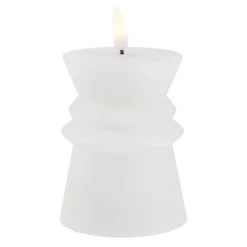 LED-Kerze Design, Eckig/weiß, 12 Cm