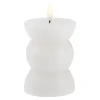 LED-Kerze Design, Rund/weiß, 12 Cm