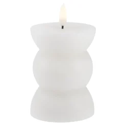 LED-Kerze Design, Rund/weiß, 12 Cm