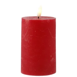 LED-Kerze Rustik, Rot, 7.5 X 14.5 Cm