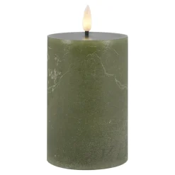 LED-Kerze Rustik, Waldgrün, 7.5 X 14.5 Cm