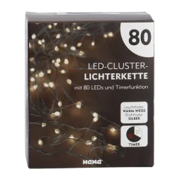 LED-Lichterkette Cluster, Silber, 80er