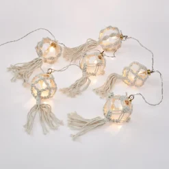 LED-Lichterkette Makrameekugeln, 6er