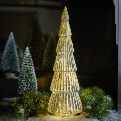 LED-Tanne Metallic, Transparent, 31 Cm