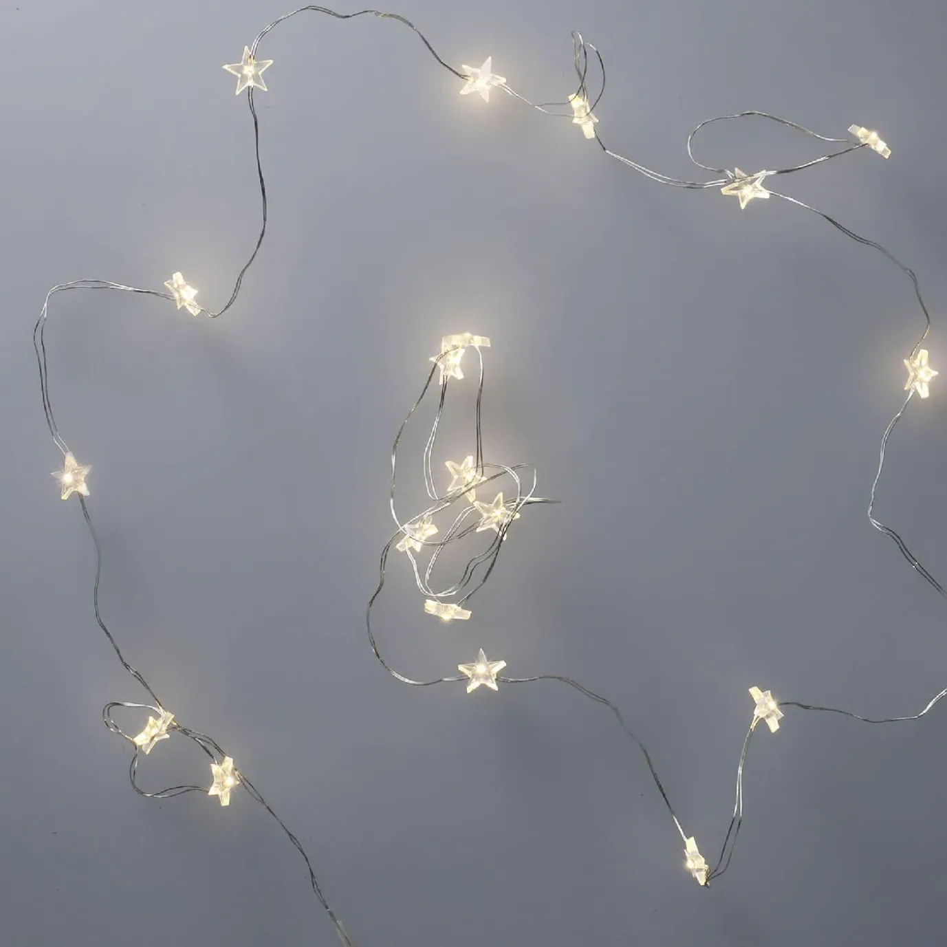 Lichterkette Sterne, Draht, 20er, 190 Cm