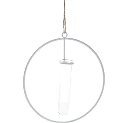 Metallring Mit Reagenzglas, Hängend, Weiß, 15 Cm