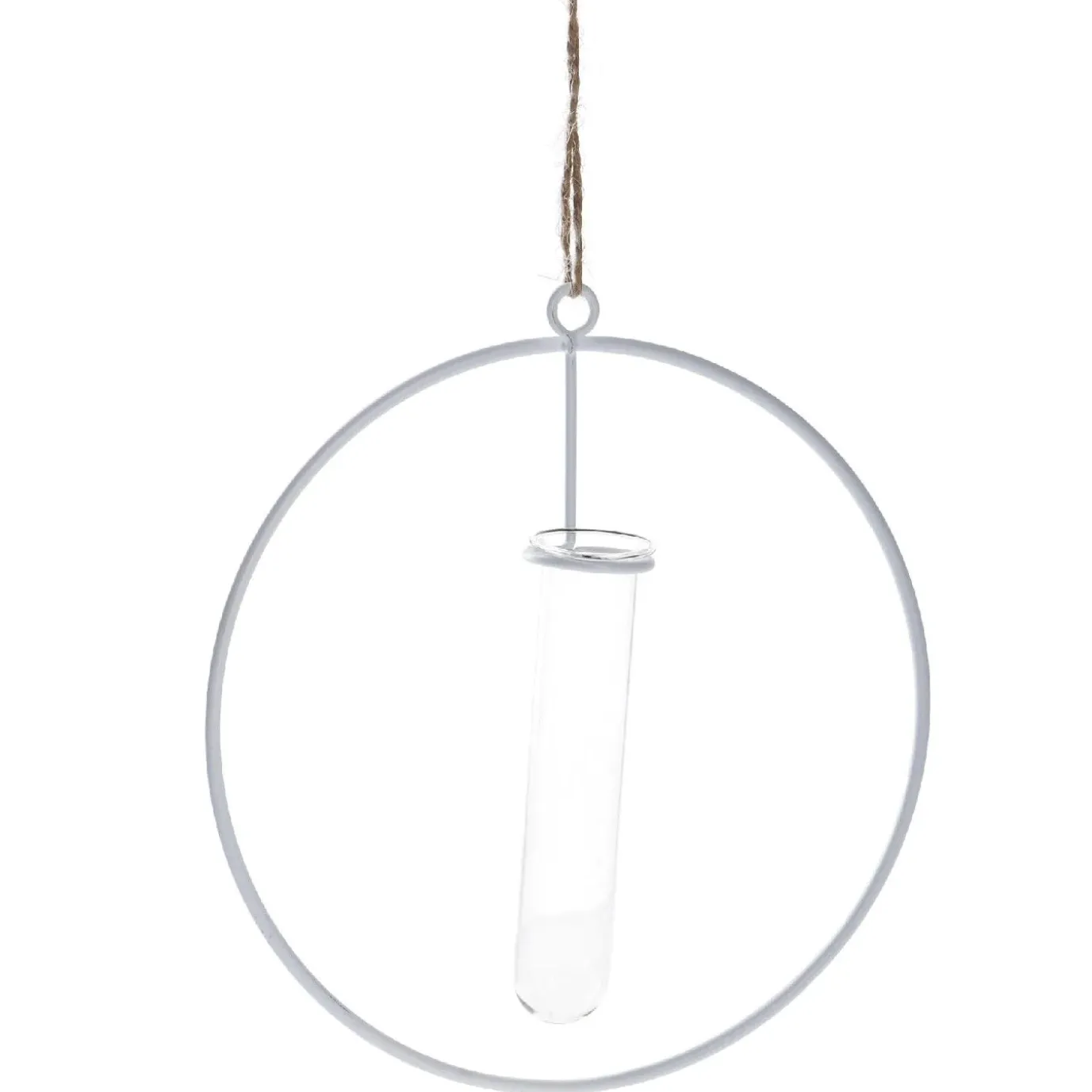Metallring Mit Reagenzglas, Hängend, Weiß, 15 Cm