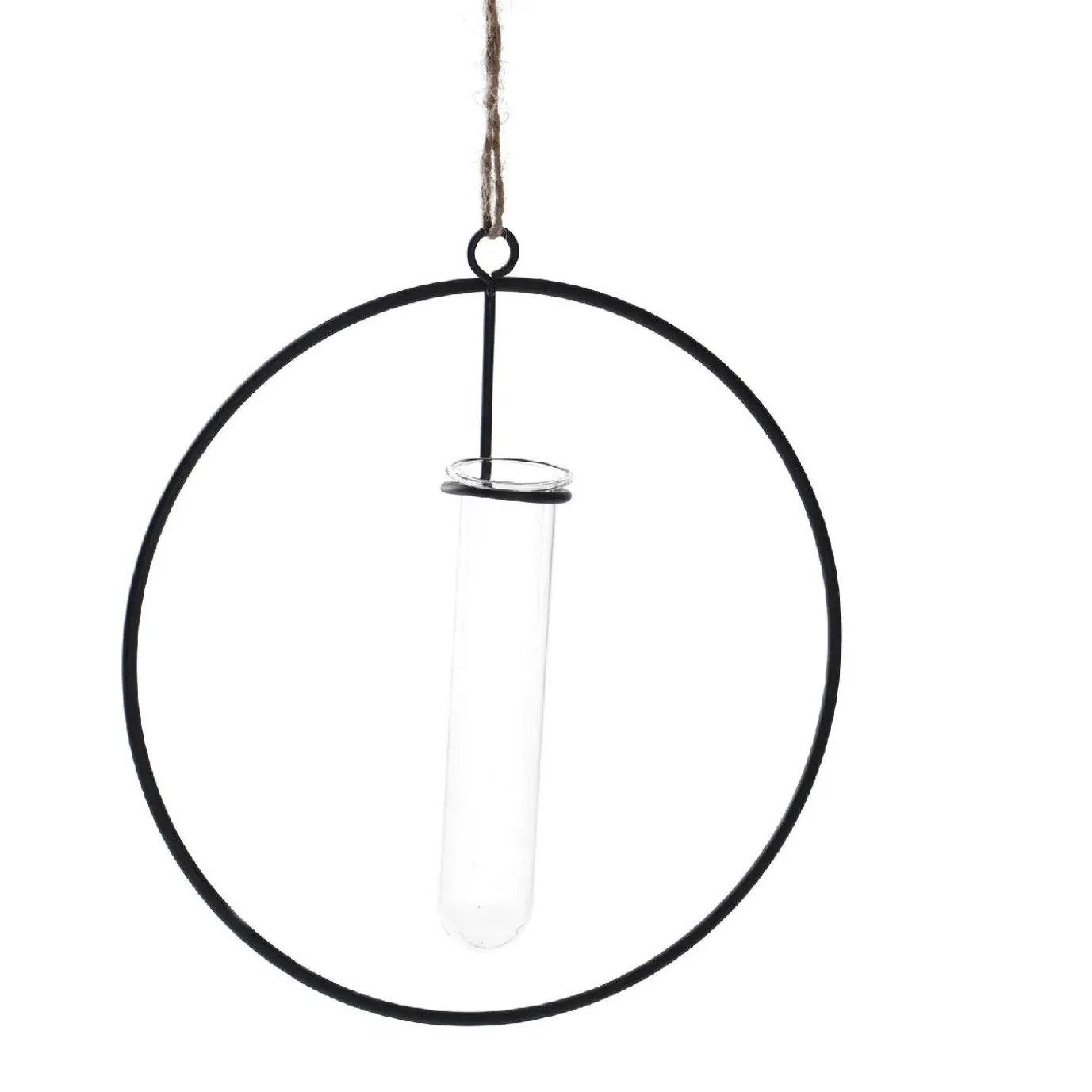 Metallring Mit Reagenzglas, Hängend, Schwarz, 15 Cm