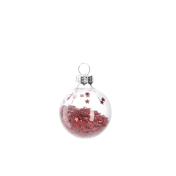 Mini-Kugel Schneeball, Flitter/rot, 4 Cm