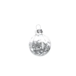 Mini-Kugel Schneeball, Flitter/silber, 4 Cm
