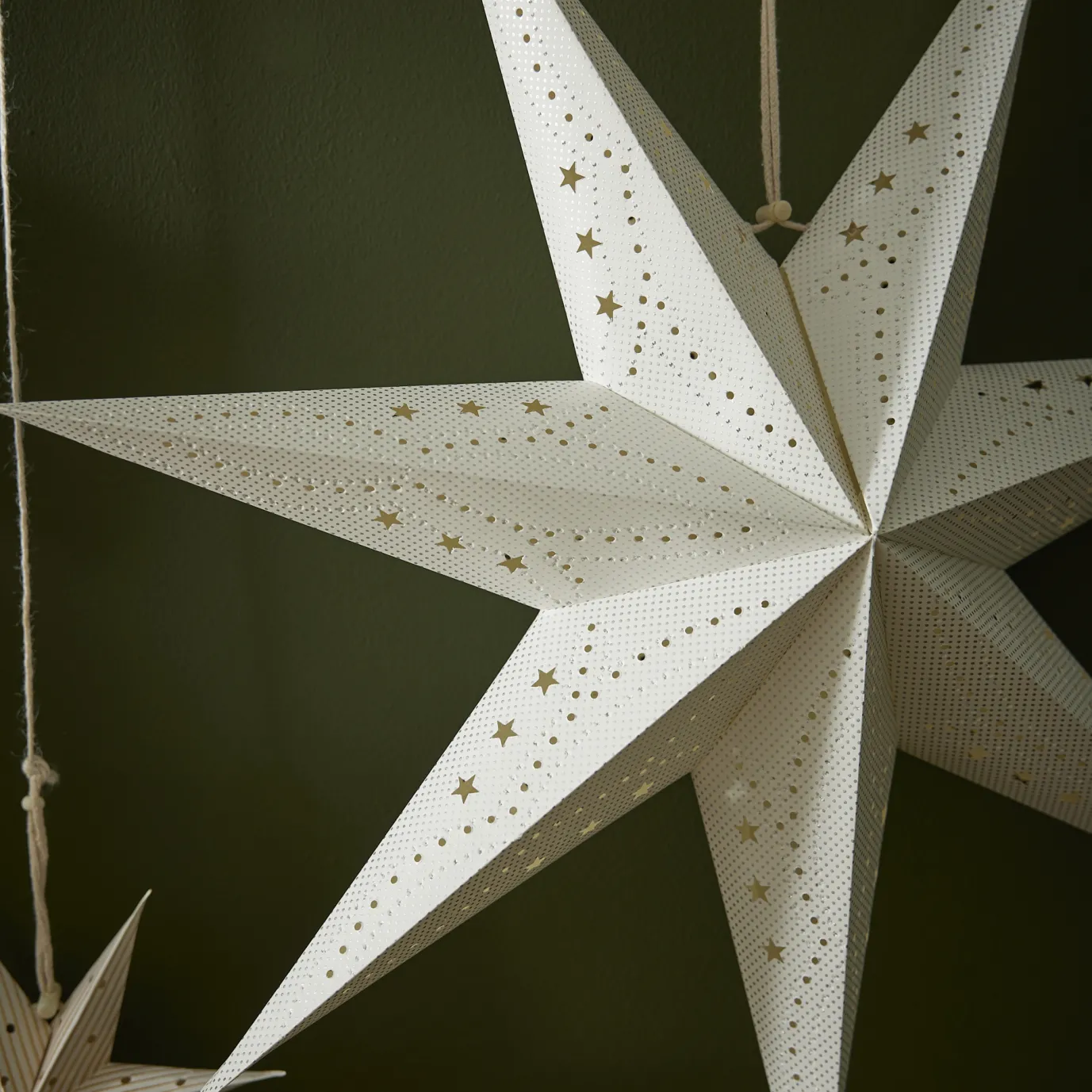 Papierstern, 60 Cm, Punkte/weiß-silber